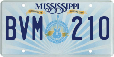 MS license plate BVM210