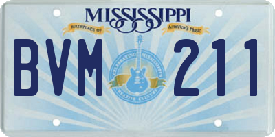 MS license plate BVM211