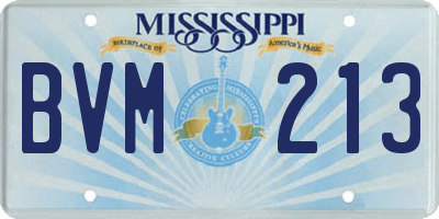 MS license plate BVM213