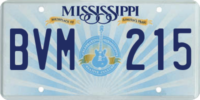 MS license plate BVM215