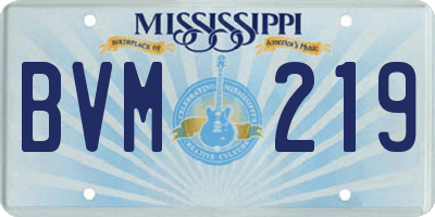 MS license plate BVM219