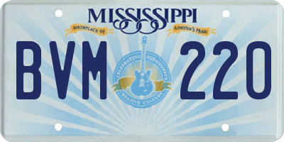 MS license plate BVM220