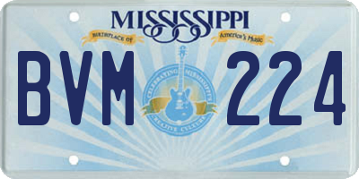 MS license plate BVM224
