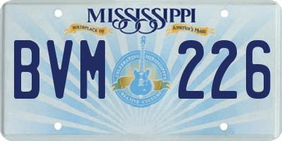 MS license plate BVM226