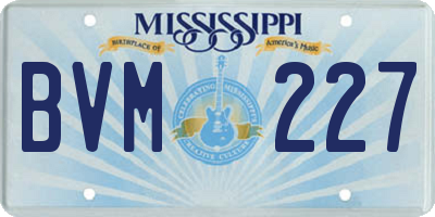 MS license plate BVM227