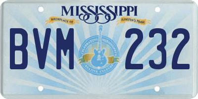 MS license plate BVM232