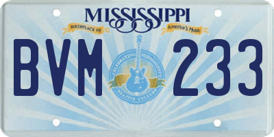 MS license plate BVM233
