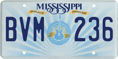 MS license plate BVM236