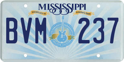 MS license plate BVM237