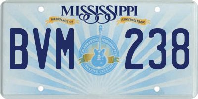 MS license plate BVM238