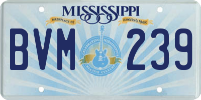 MS license plate BVM239