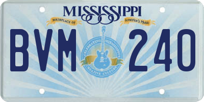 MS license plate BVM240