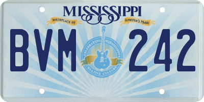 MS license plate BVM242