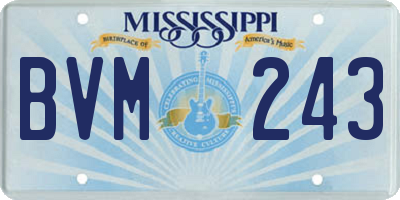 MS license plate BVM243