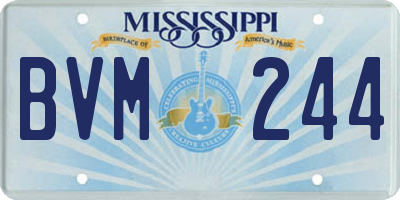 MS license plate BVM244