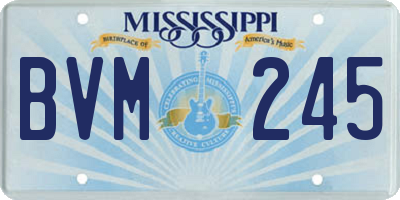 MS license plate BVM245