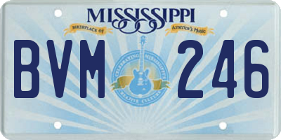 MS license plate BVM246