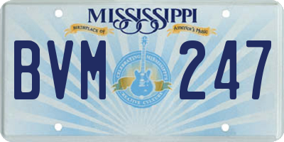 MS license plate BVM247