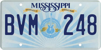 MS license plate BVM248