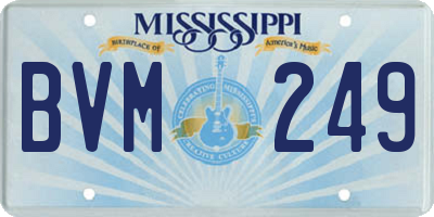 MS license plate BVM249
