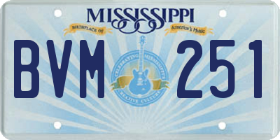 MS license plate BVM251