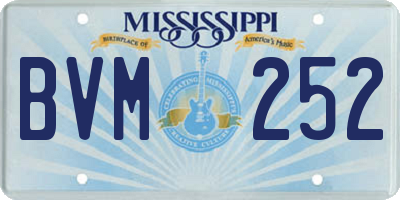 MS license plate BVM252
