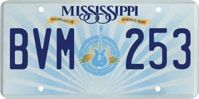 MS license plate BVM253
