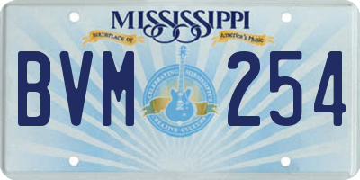 MS license plate BVM254