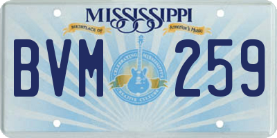 MS license plate BVM259