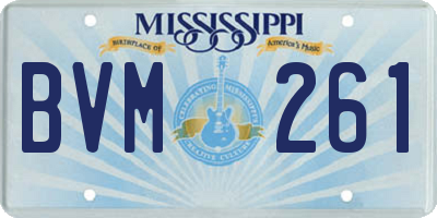 MS license plate BVM261