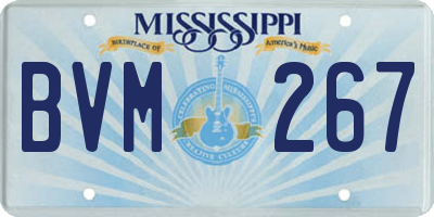 MS license plate BVM267