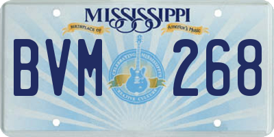 MS license plate BVM268