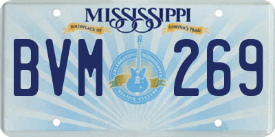 MS license plate BVM269
