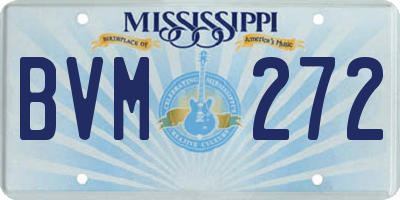 MS license plate BVM272