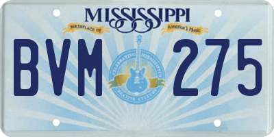 MS license plate BVM275