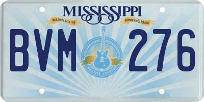 MS license plate BVM276