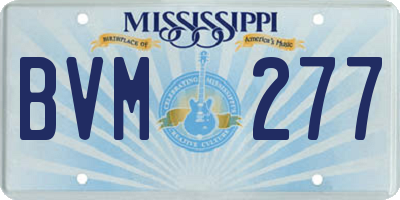 MS license plate BVM277