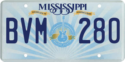 MS license plate BVM280