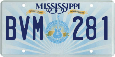 MS license plate BVM281