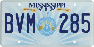 MS license plate BVM285