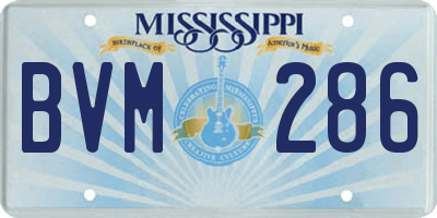 MS license plate BVM286