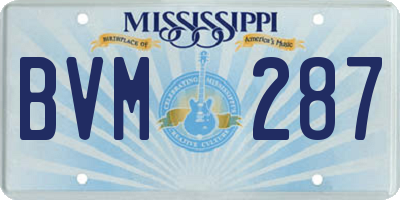 MS license plate BVM287