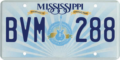MS license plate BVM288