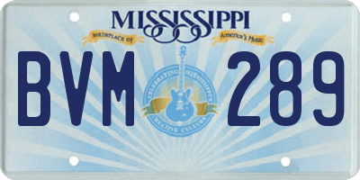 MS license plate BVM289