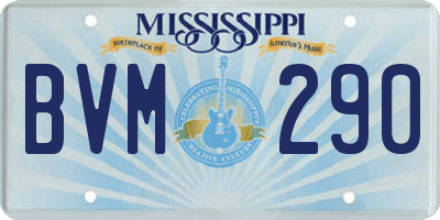 MS license plate BVM290