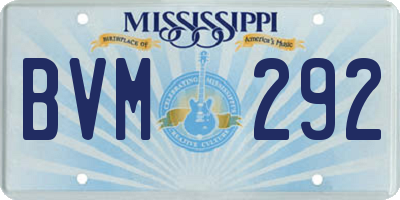 MS license plate BVM292