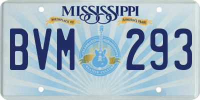 MS license plate BVM293