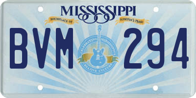 MS license plate BVM294