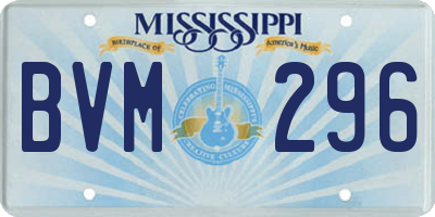 MS license plate BVM296