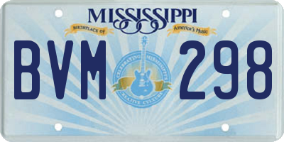 MS license plate BVM298